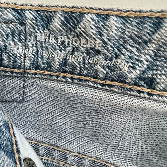 AG The Phoebe Women's High Waisted Distress Tapered Leg Denim Jeans Blue 27 - Picture 7 of 11